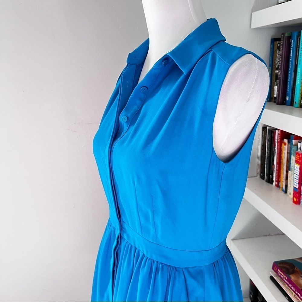 Hobbs London Sleeveless Midi Blue Dress sz US 6 / UK 10 - Picture 6 of 15